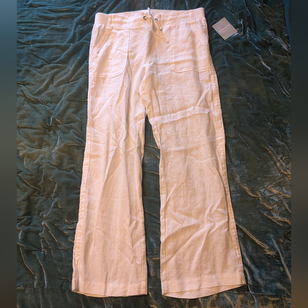 Athleta White Linen Pants NWT